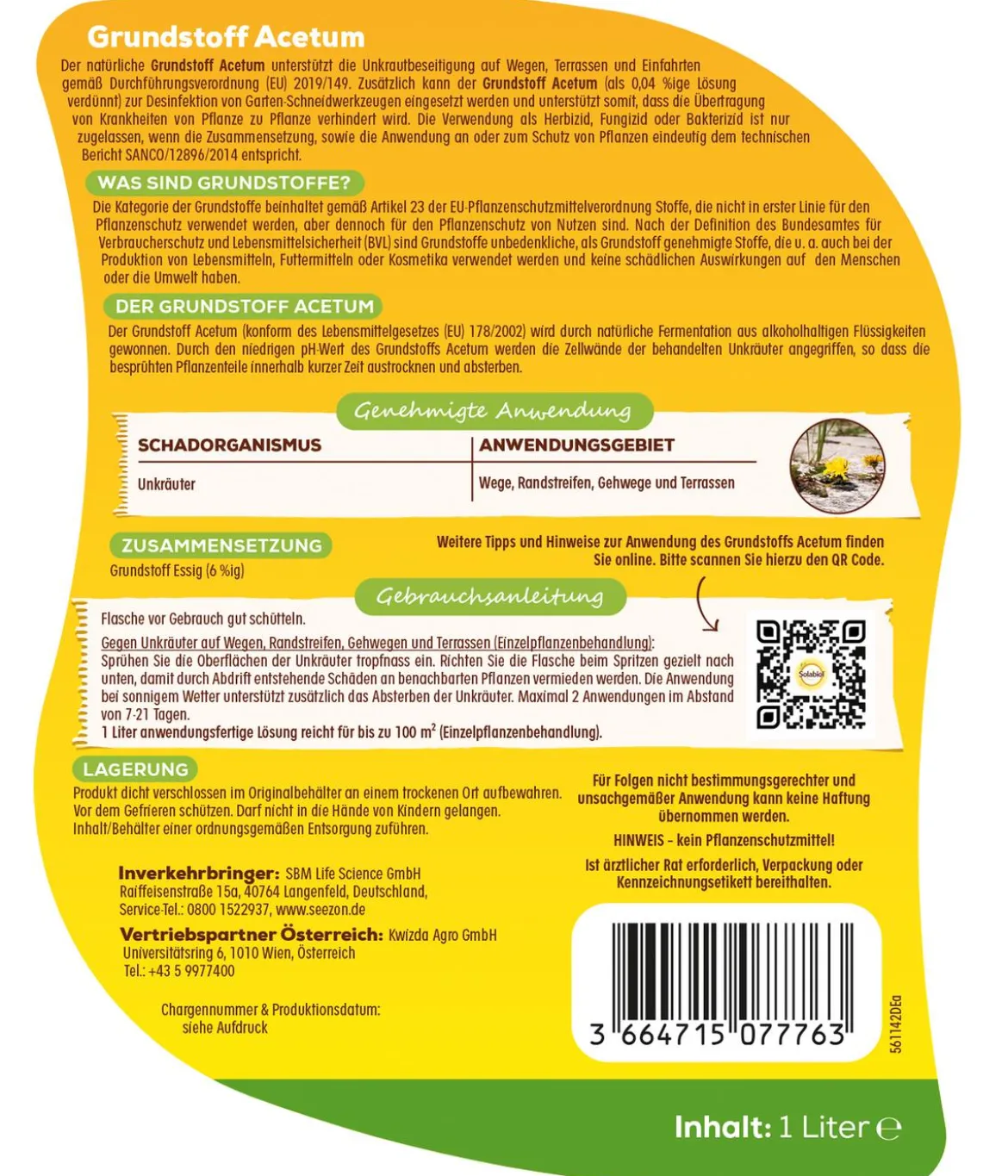 Solabiol® Grundstoff Acetum Spray, flüssig, 1 l