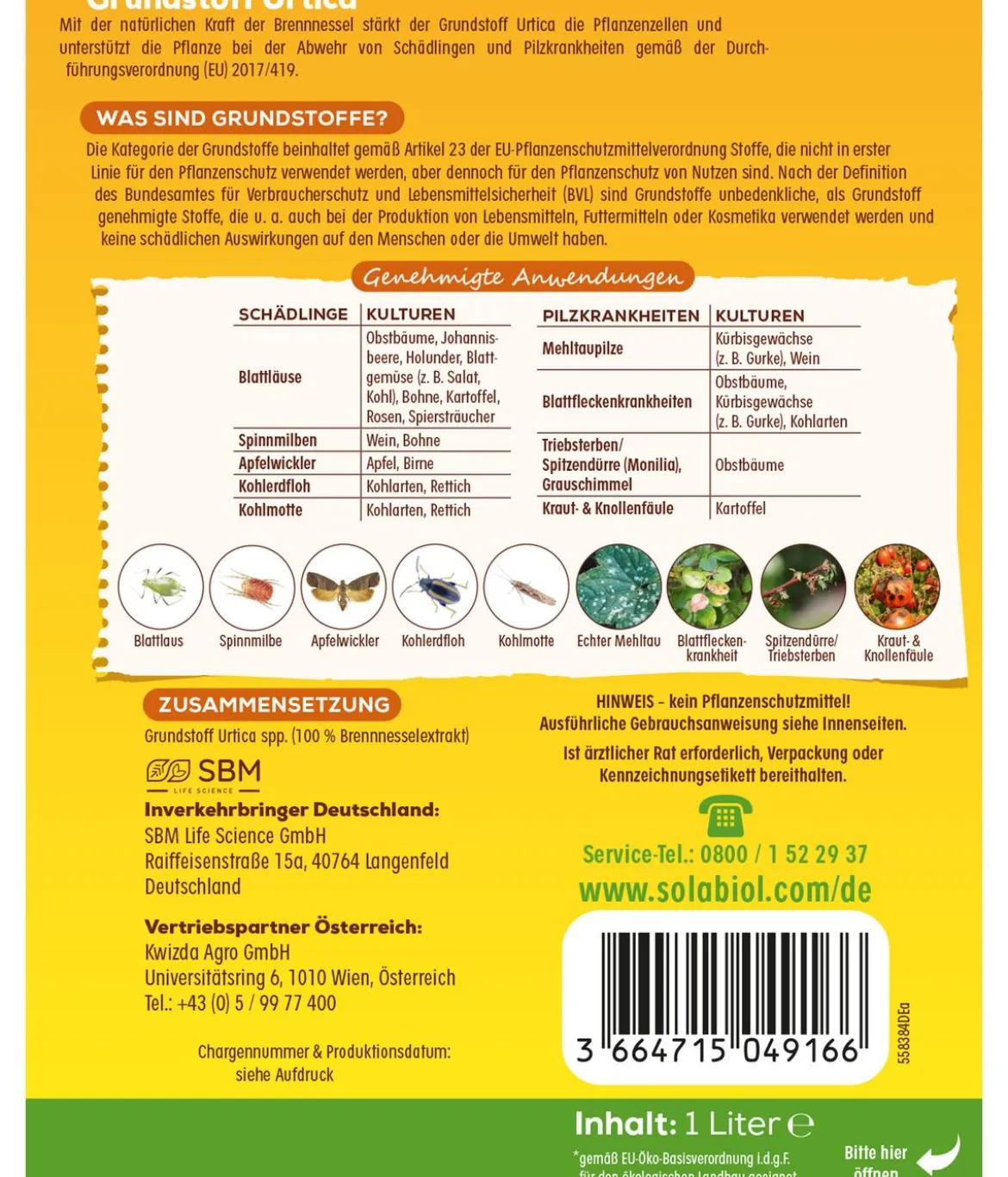 Solabiol® Grundstoff Urtica Pflanzenstärkungsmittel, Spray, 1 l