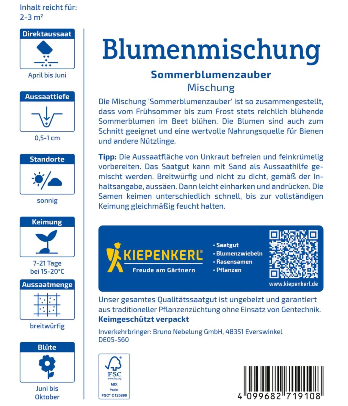 Sommerblumenzauber Mix, Saatgut von Kiepenkerl