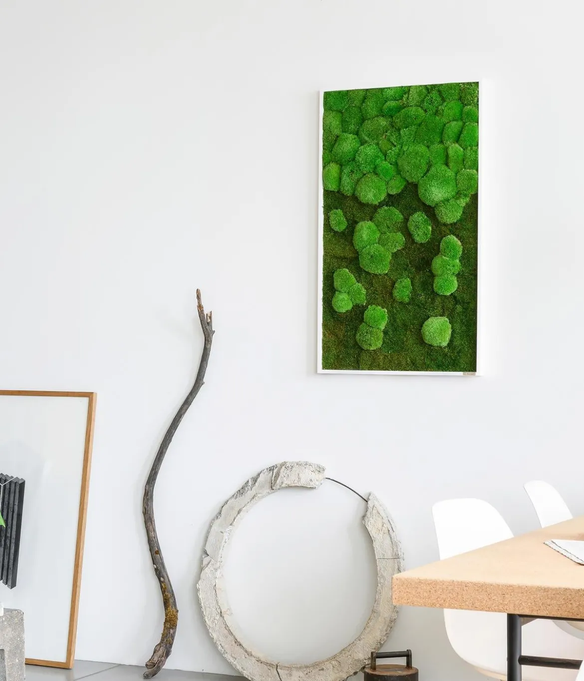 styleGREEN Bild aus Wald- und Kugelmoos im Verlauf, ca. B100/H60/T7 cm