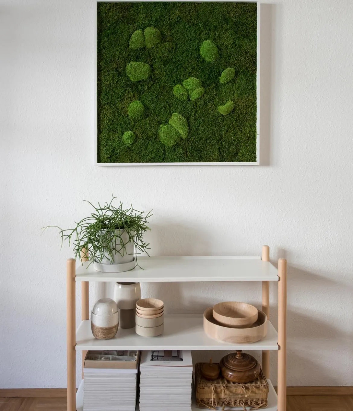 styleGREEN Bild aus Wald- und Kugelmoos, quadratisch, ca. B80/H80/T7 cm