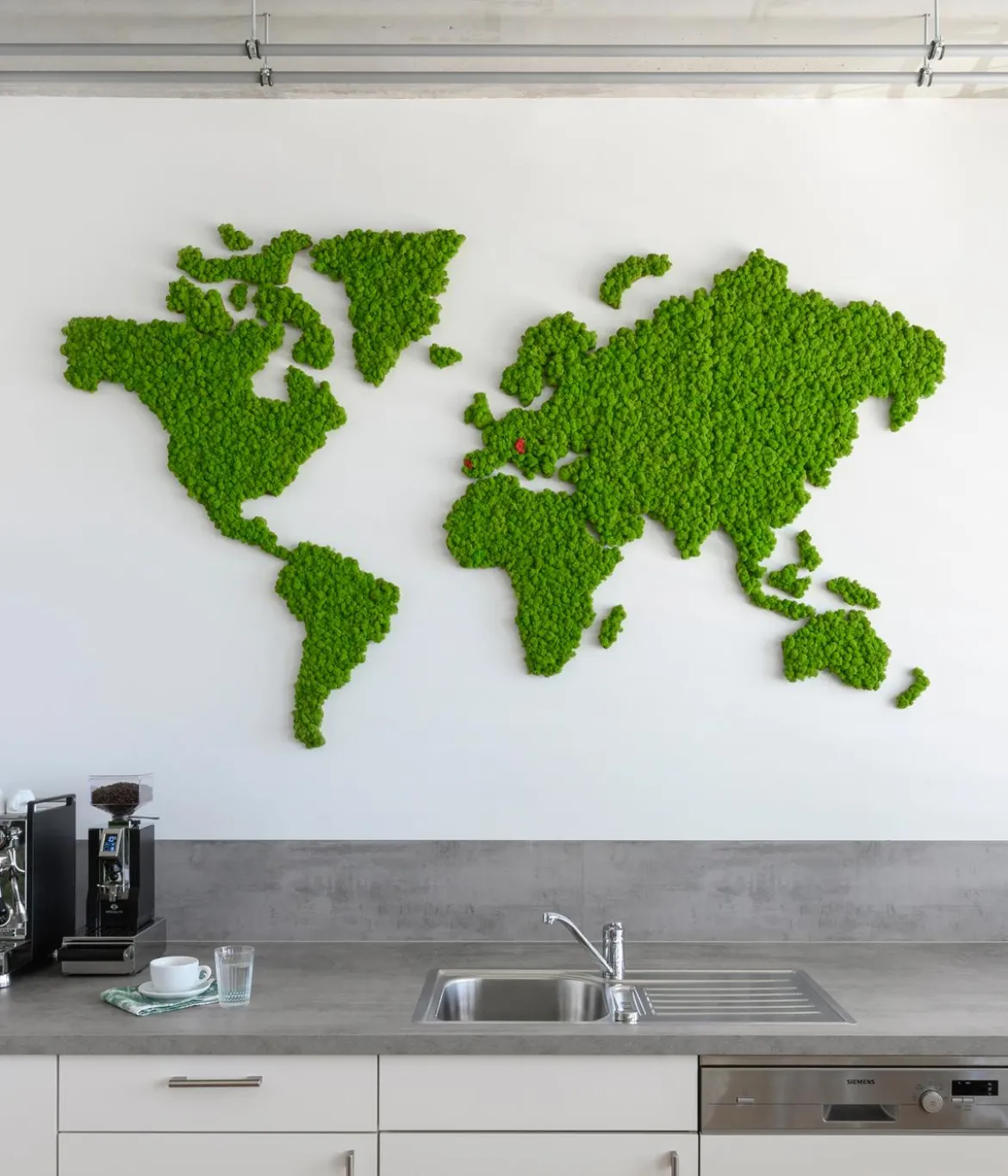 styleGREEN Weltkarte aus Islandmoos, 21-teilig, ca. B230/H135 cm