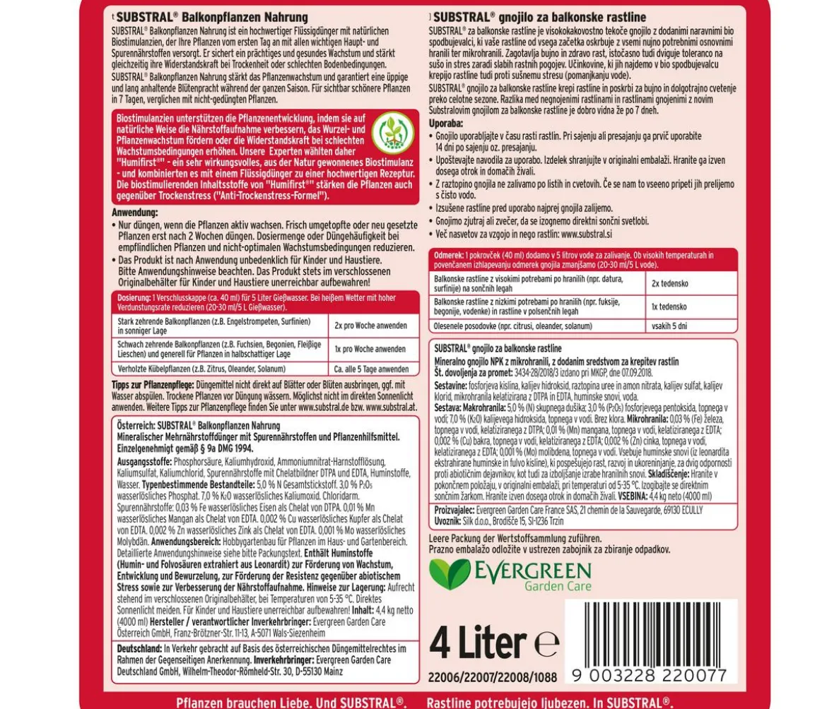 Substral® Balkonpflanzen-Nahrung, flüssig, 4 l