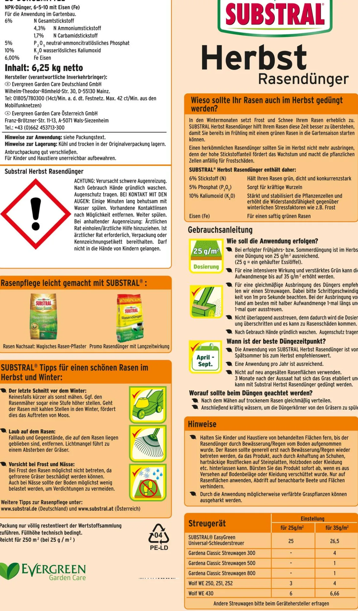 Substral® Herbst Rasendünger, 6,25 kg