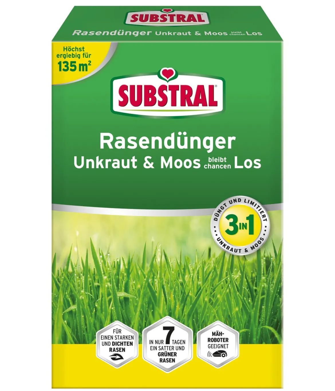 Substral® 3in1 Rasendünger Unkraut & Moos bleibt chancenLOS, 4 kg