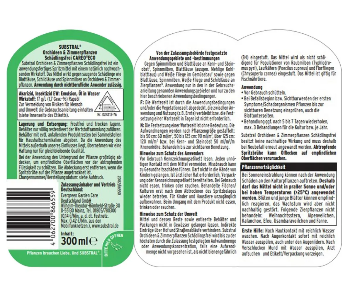 Substral® Orchideen & Zimmerpflanzen Schädlingsfrei CAREO® ECO, flüssig, 300 ml