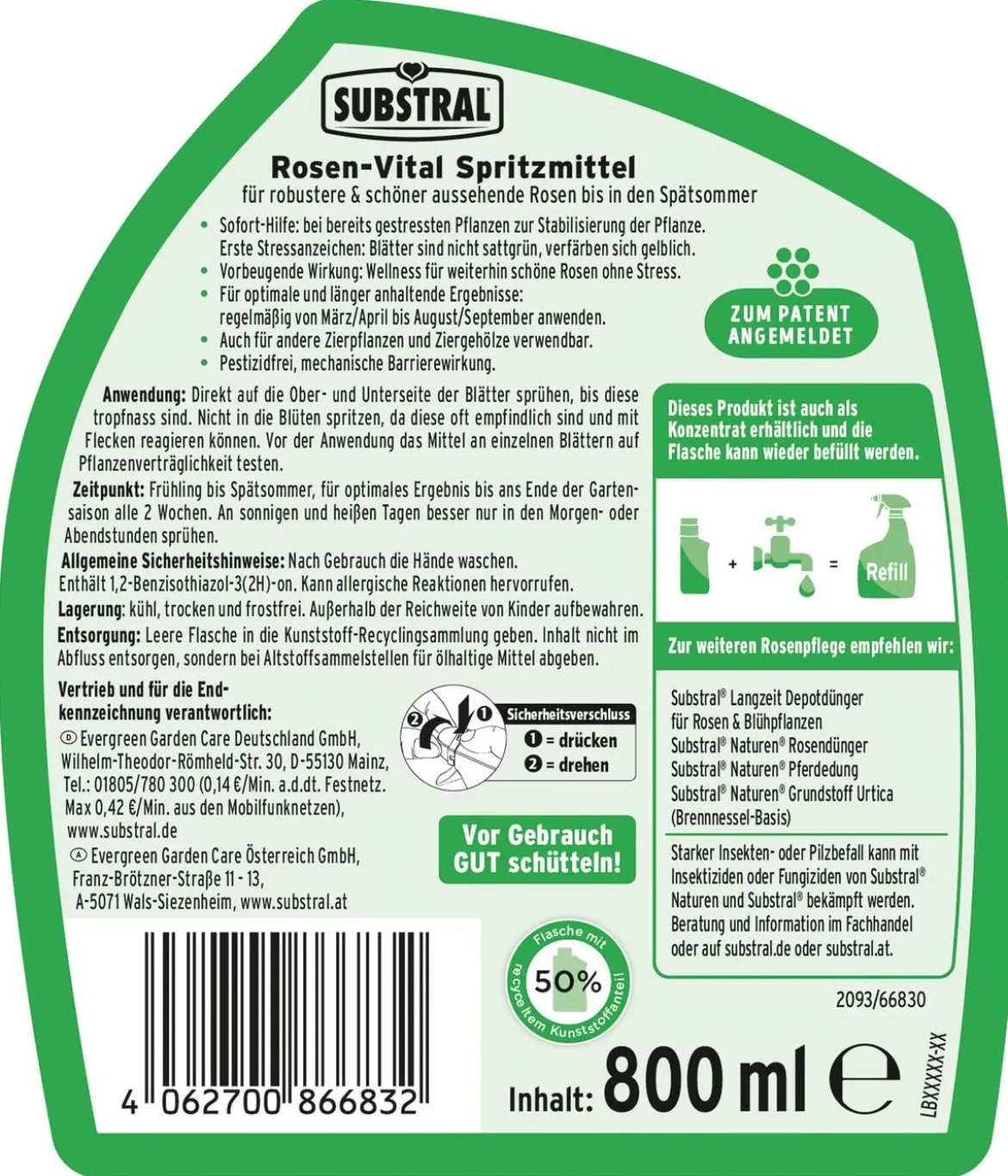 Substral® Rosen-Vital Spritzmittel, flüssig, 800 ml