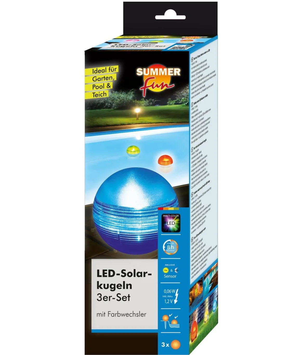 Summer Fun LED Solarkugel Set, 3-teilig