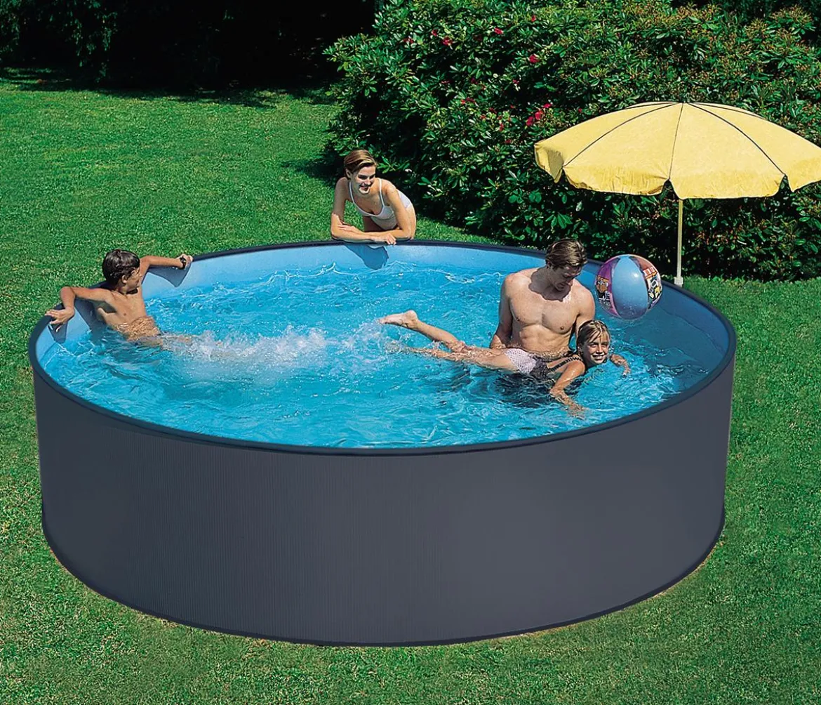 Summer Fun Stahlwandpool-Set Einsteiger Pro, rund, anthrazit
