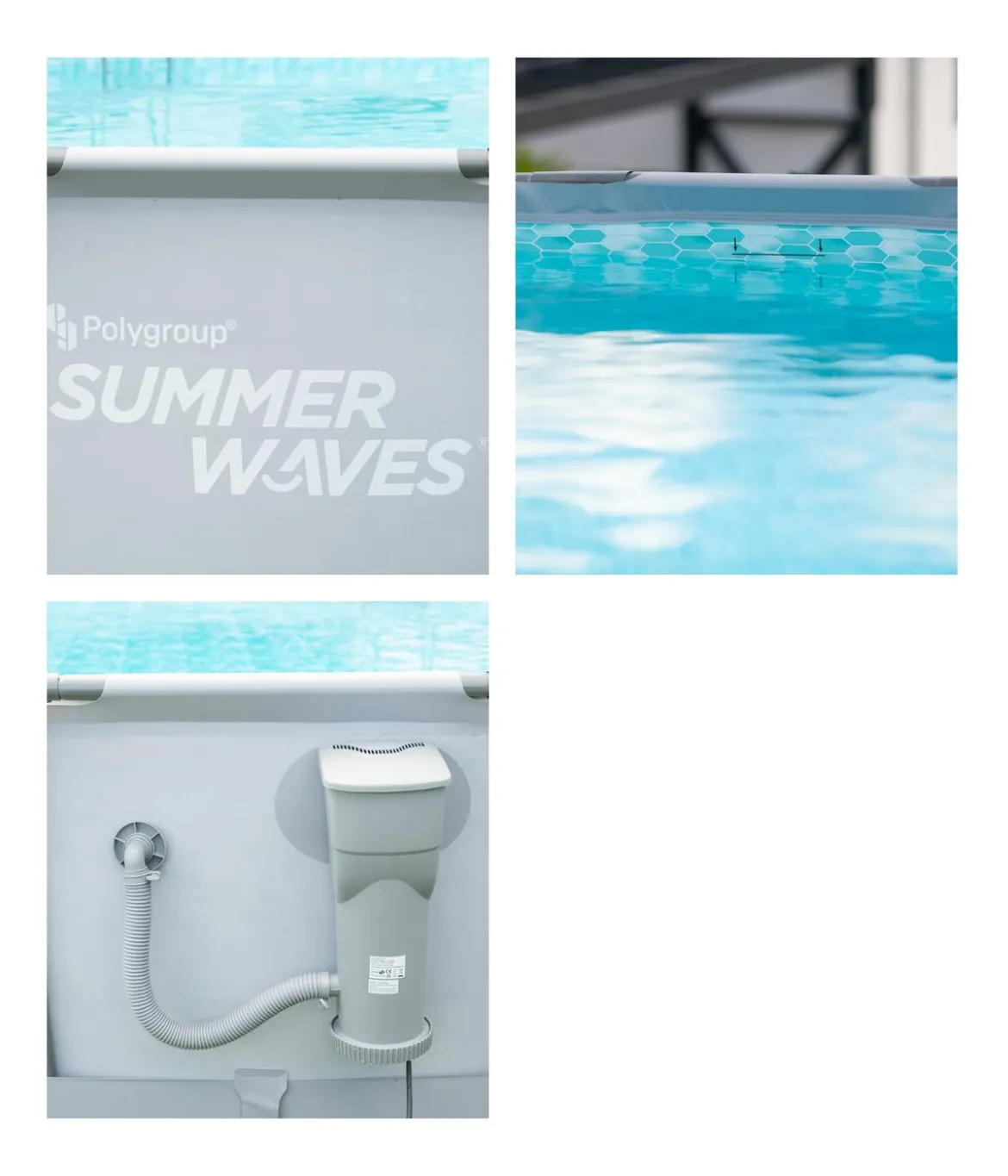 Summer Waves Frame Pool, anthrazit, rund