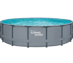 Summer Waves Frame Pool, anthrazit, rund