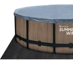 Summer Waves Frame Pool Elite, teak, rund