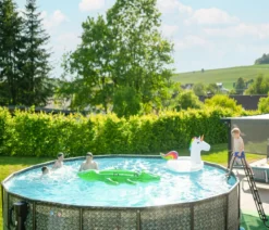 Summer Waves Frame Pool Rattan, grau