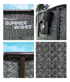 Summer Waves Frame Pool Rattan, grau