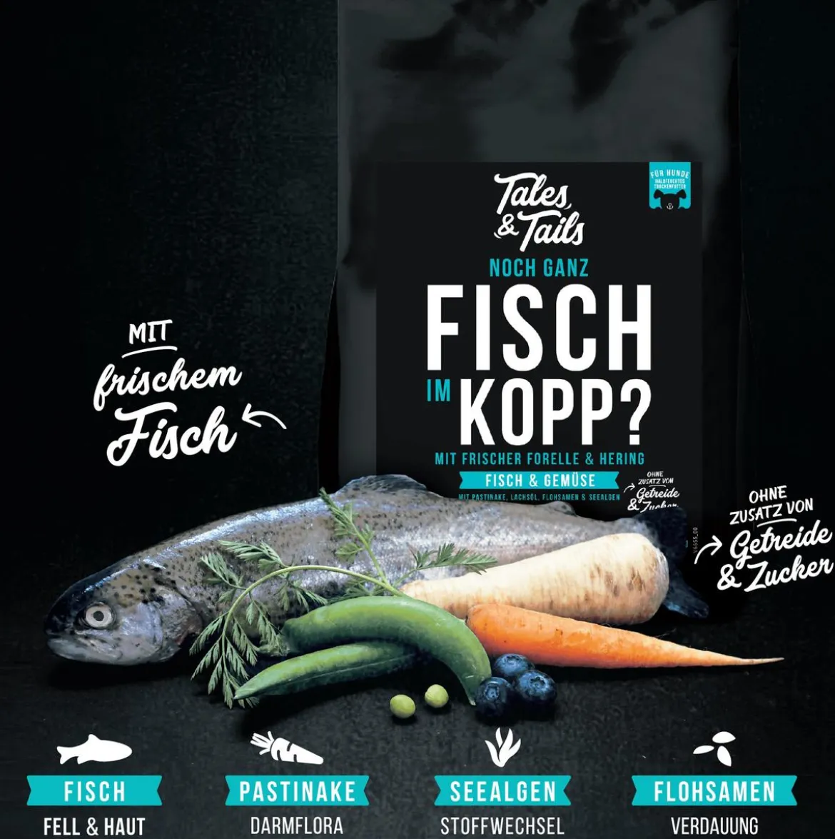 Tales & Tails Soft-Trockenfutter für Hunde Noch ganz Fisch im Kopp