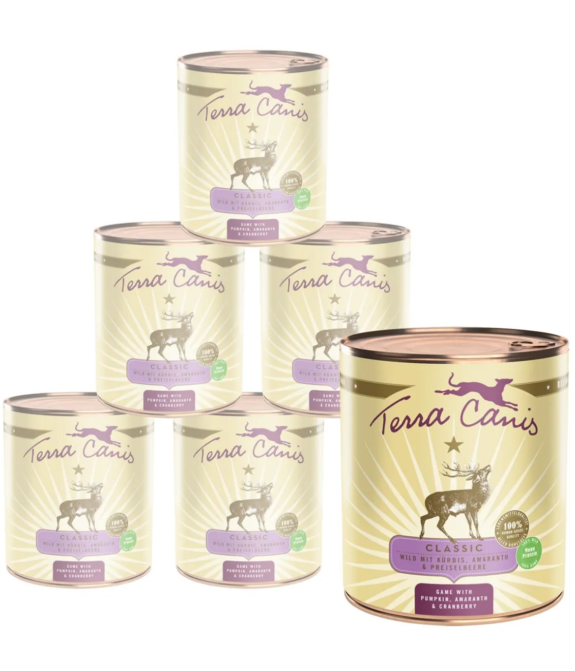 Terra Canis Nassfutter für Hunde Classic-Menüs, Adult, 6 x 800 g
