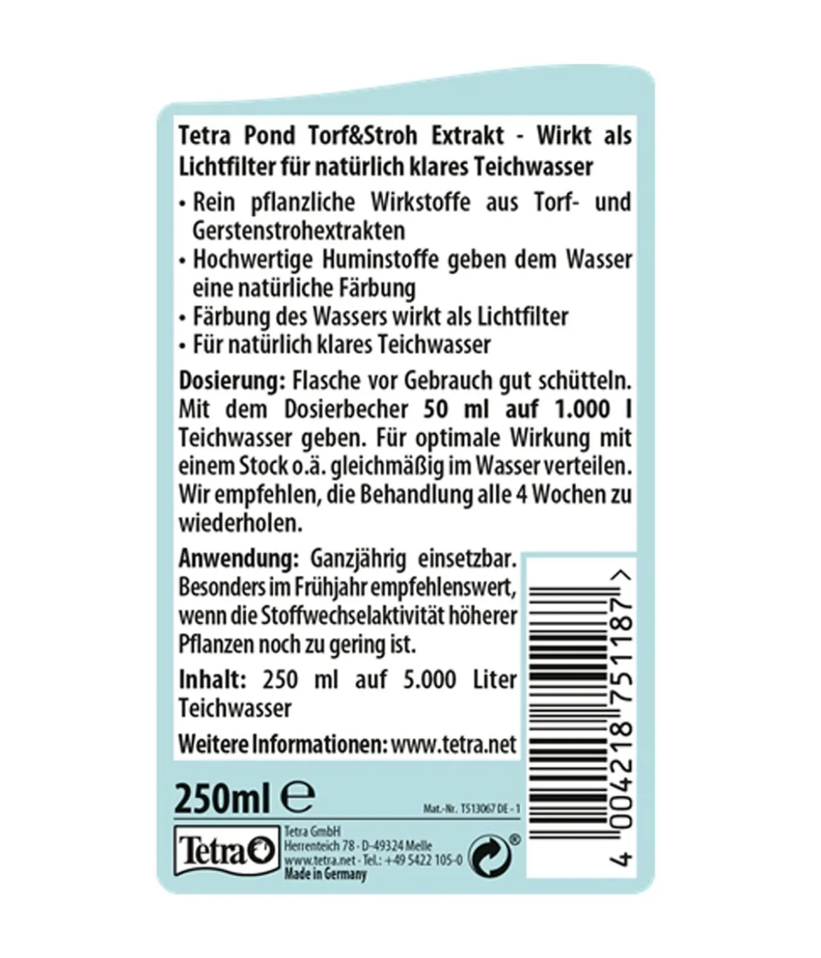 Tetra Pond Wasseraufbereiter Torf & Stroh Extrakt