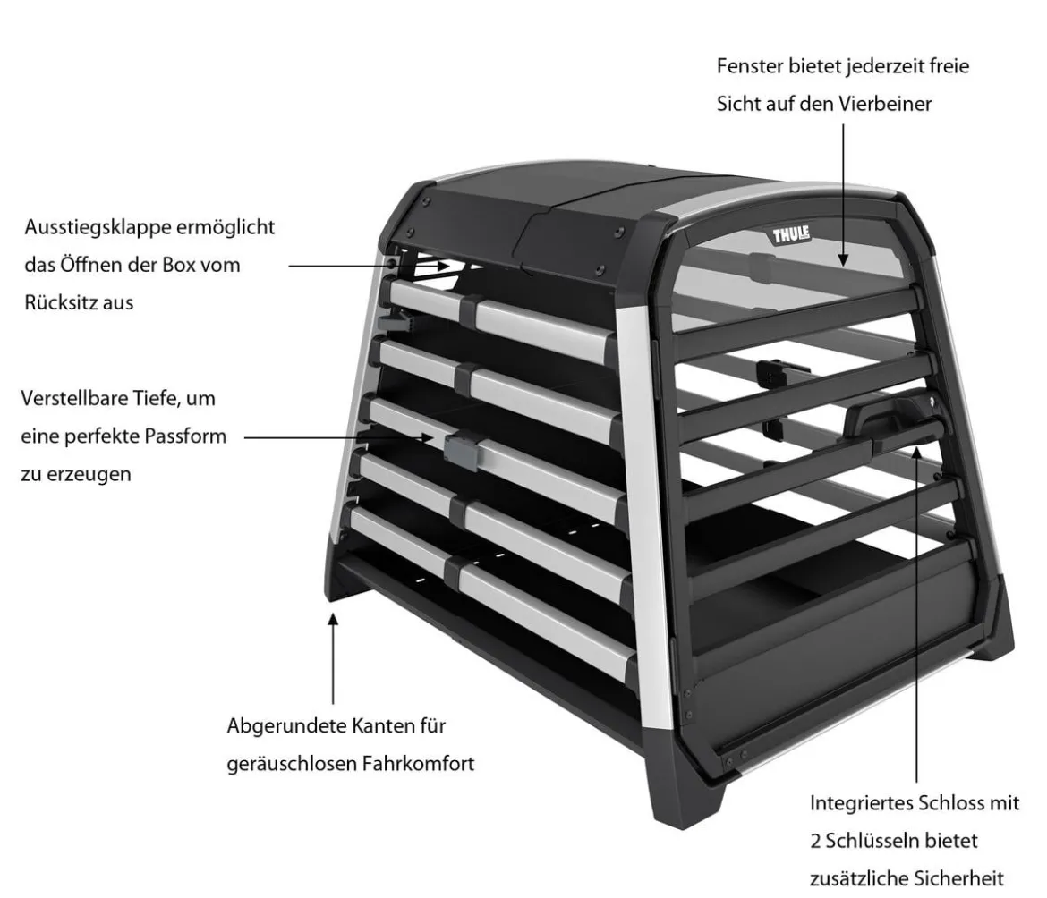 THULE® Allax L Compact Hundetransportbox, ca. B69/H70/T87-93 cm
