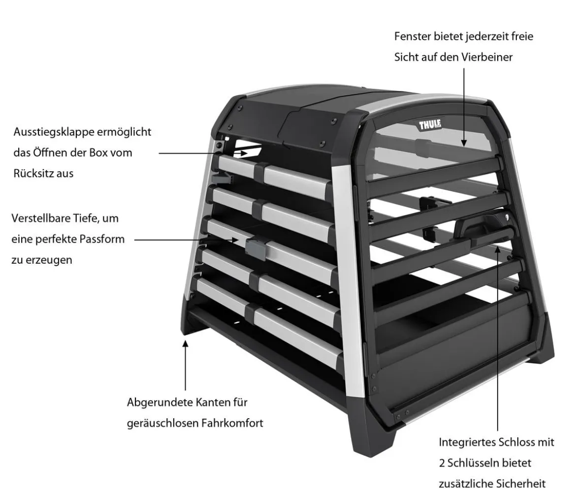 THULE® Allax M Compact Hundetransportbox, ca. B65/H65/T77-82 cm