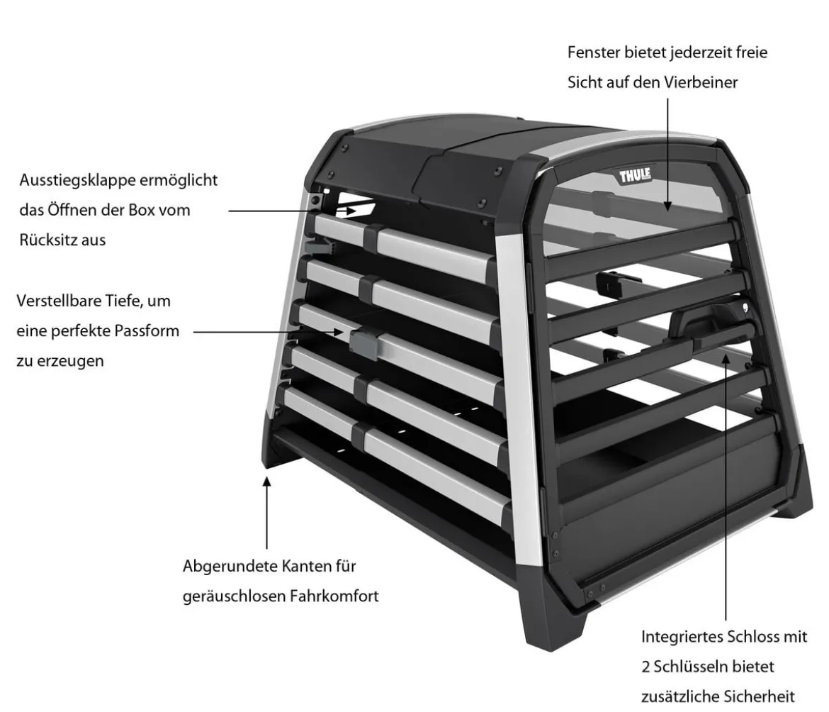 THULE® Allax M Hundetransportbox, ca. B65/H65/T82-90 cm