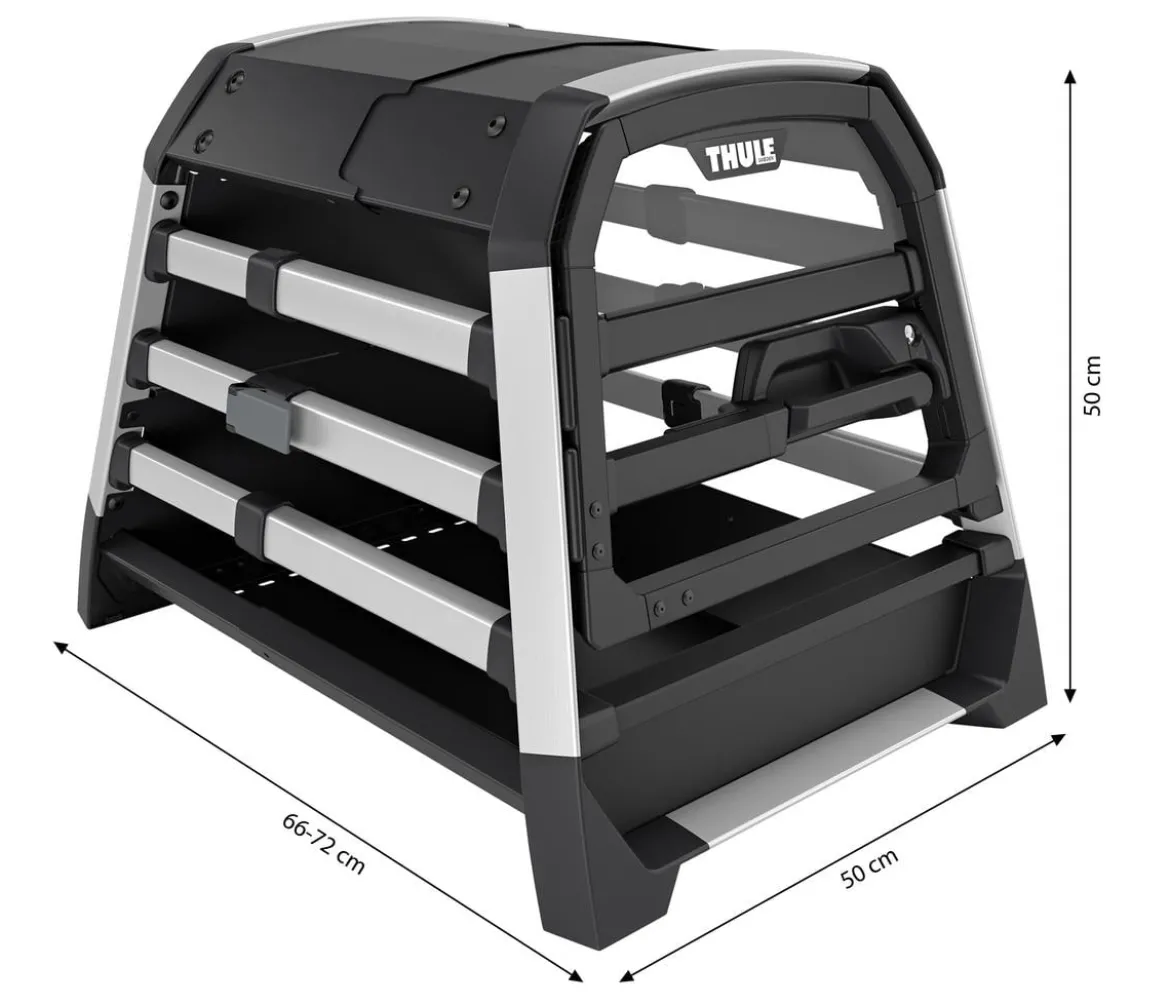 THULE® Allax threshold compatible XS Hundetransportbox für Fahrzeuge mit Ladekante, ca. B50/H50/T66-72 cm