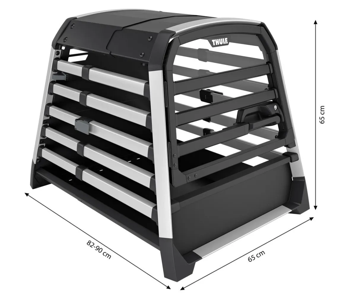 THULE® Allax threshold compatible M Hundetransportbox für Fahrzeuge mit Ladekante, ca. B65/H65/T82-90 cm