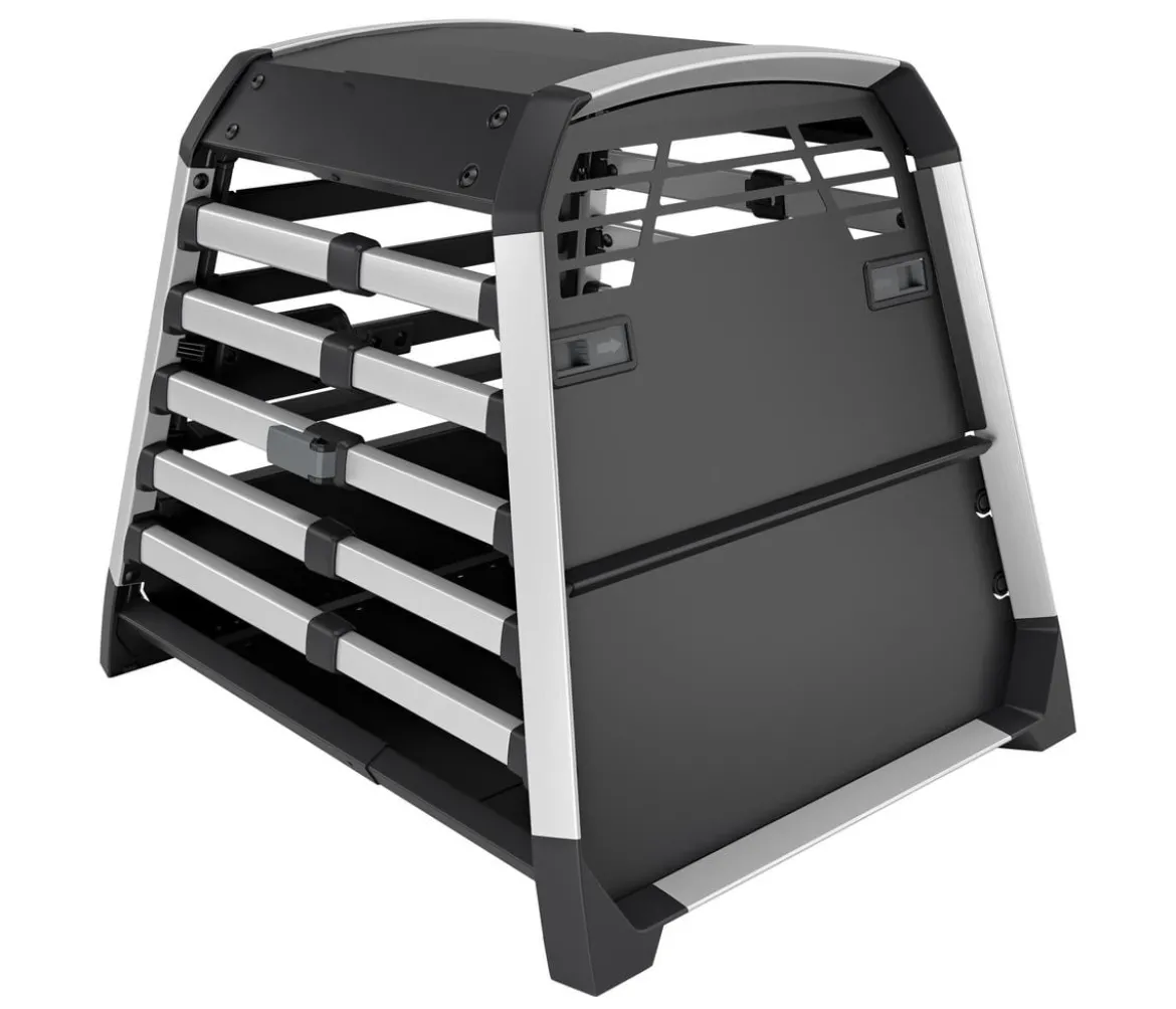 THULE® Allax threshold compatible M Compact Hundetransportbox für Fahrzeuge mit Ladekante, ca. B65/H65/T77-82 cm