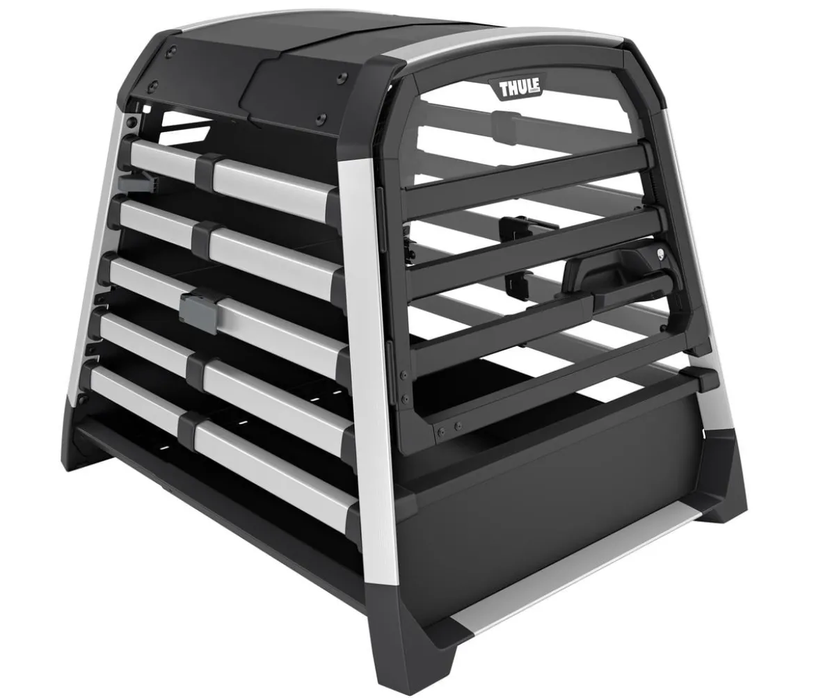 THULE® Allax threshold compatible M Compact Hundetransportbox für Fahrzeuge mit Ladekante, ca. B65/H65/T77-82 cm
