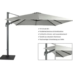 Tierra Outdoor Ampelschirm Duraflex, quadratisch, ca. B300/T300 cm