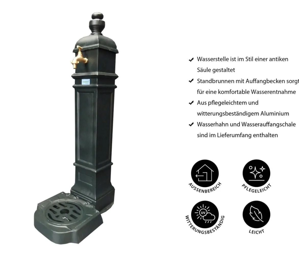 Tomco Aluminium-Standbrunnen Belvedere, ca. H100 cm