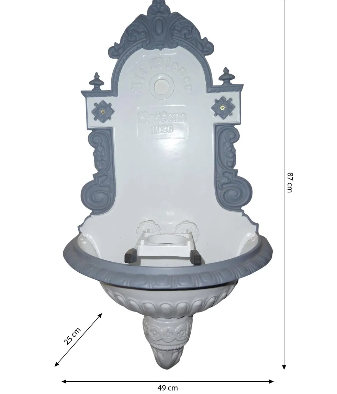 Tomco Aluminium-Wandbrunnen Wiener Bassena, ohne Hahn, ca. 87 cm
