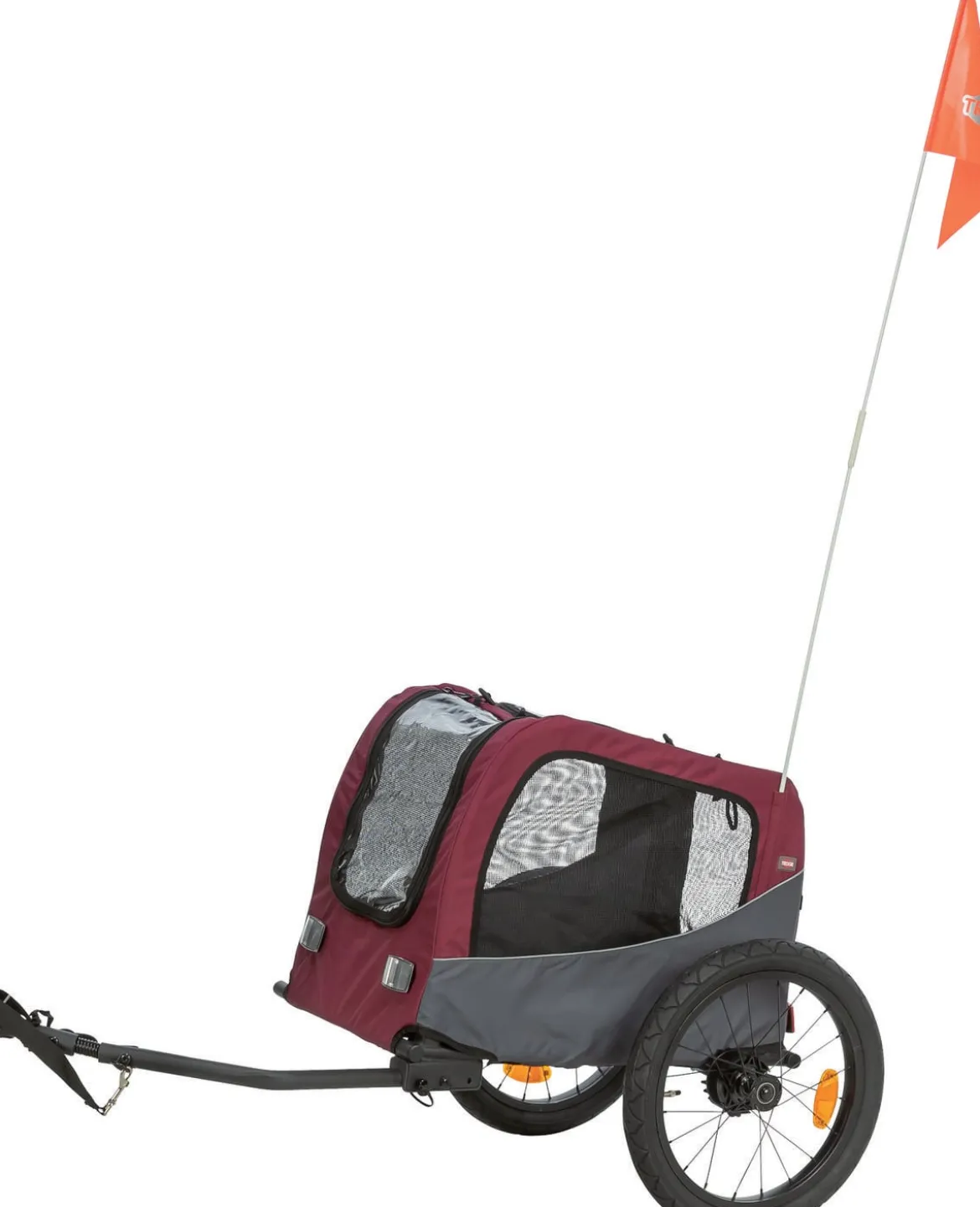 Trixie Fahrradanhänger für den Hund, dunkelrot/schwarz