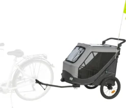 Trixie Fahrradanhänger für den Hund mit Schnell-Falt-Funktion, grau