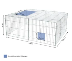 Trixie Freilaufgehege mit Abdeckung, ca. B144/H58/T116 cm