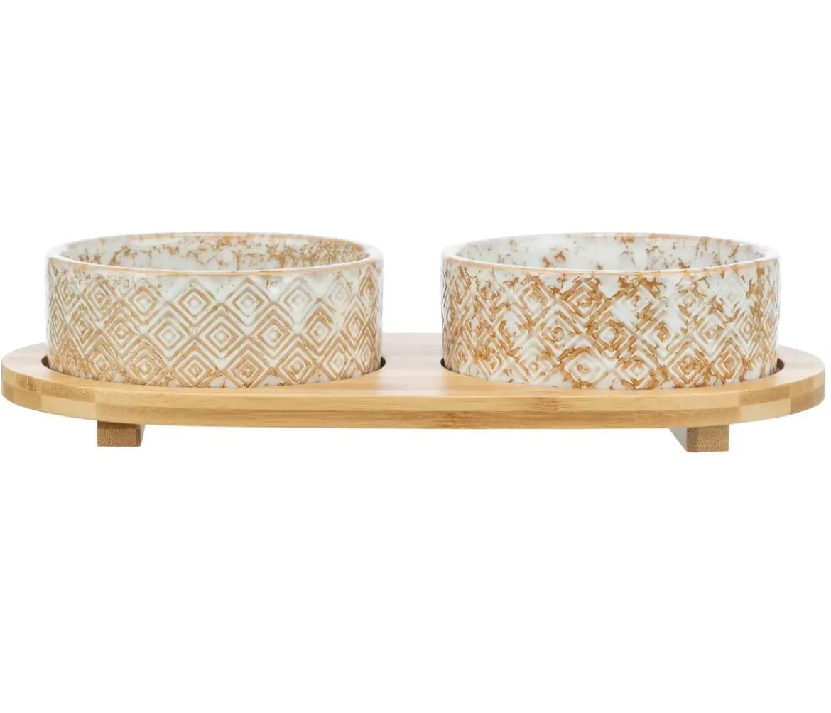 Trixie Hundenapf-Set, Keramik/Bambus