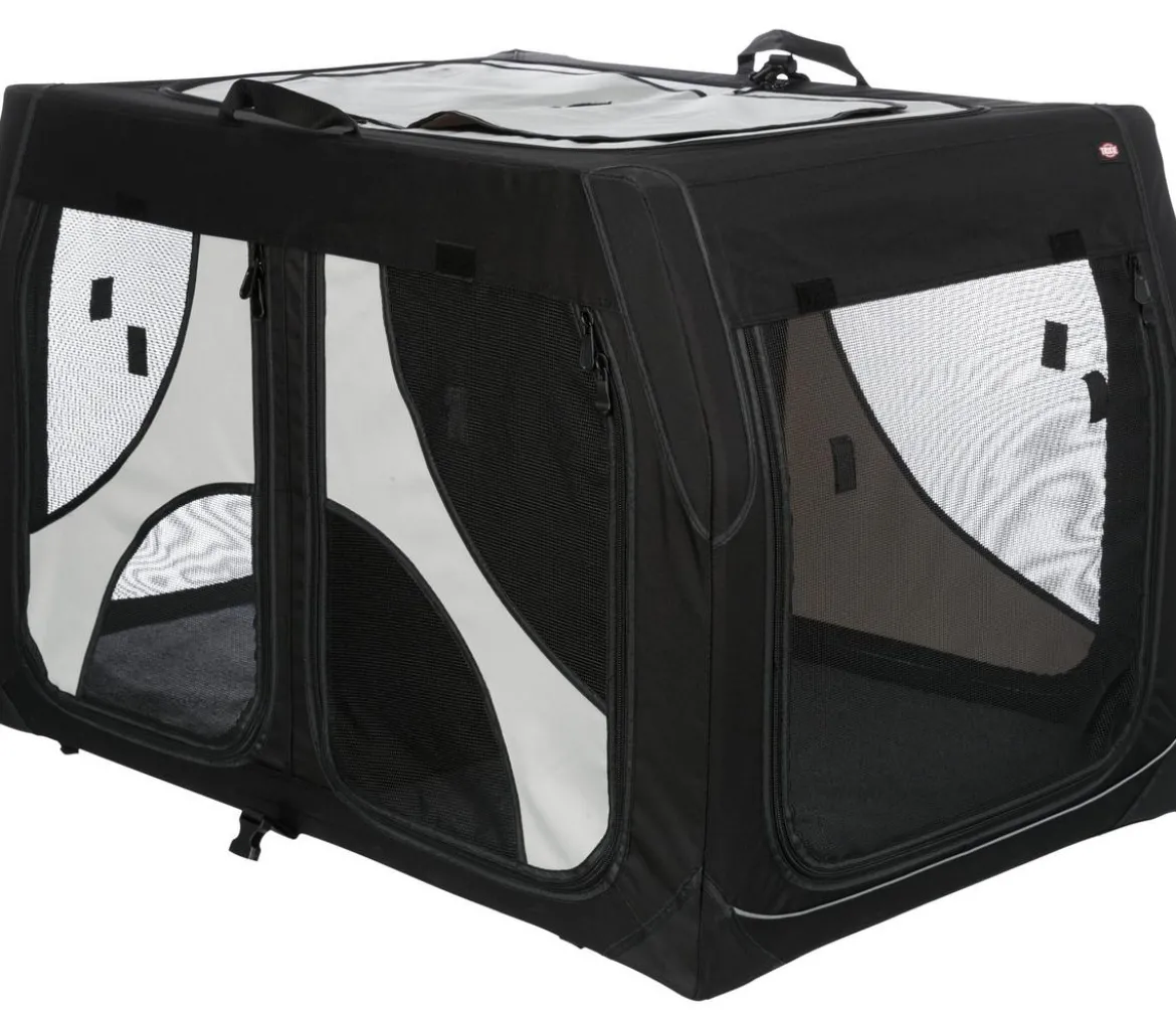Trixie Hundetransportbox Vario Double, schwarz/grau, ca. B91/H61/T60 cm