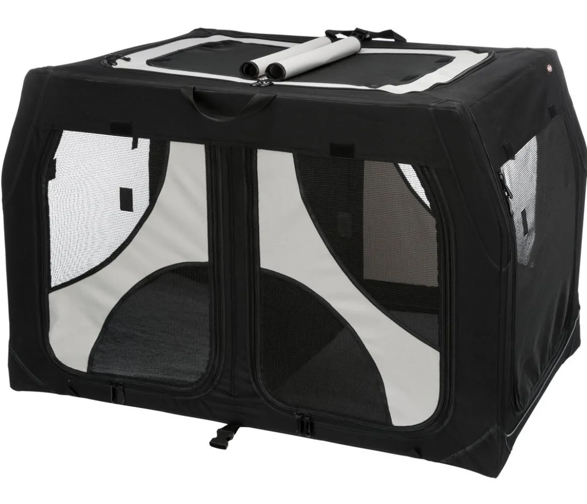 Trixie Hundetransportbox Vario Double, schwarz/grau, ca. B91/H61/T60 cm