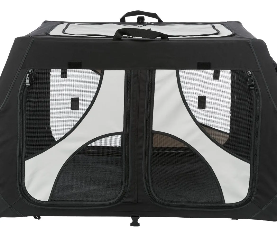 Trixie Hundetransportbox Vario Double, schwarz/grau, ca. B91/H61/T60 cm