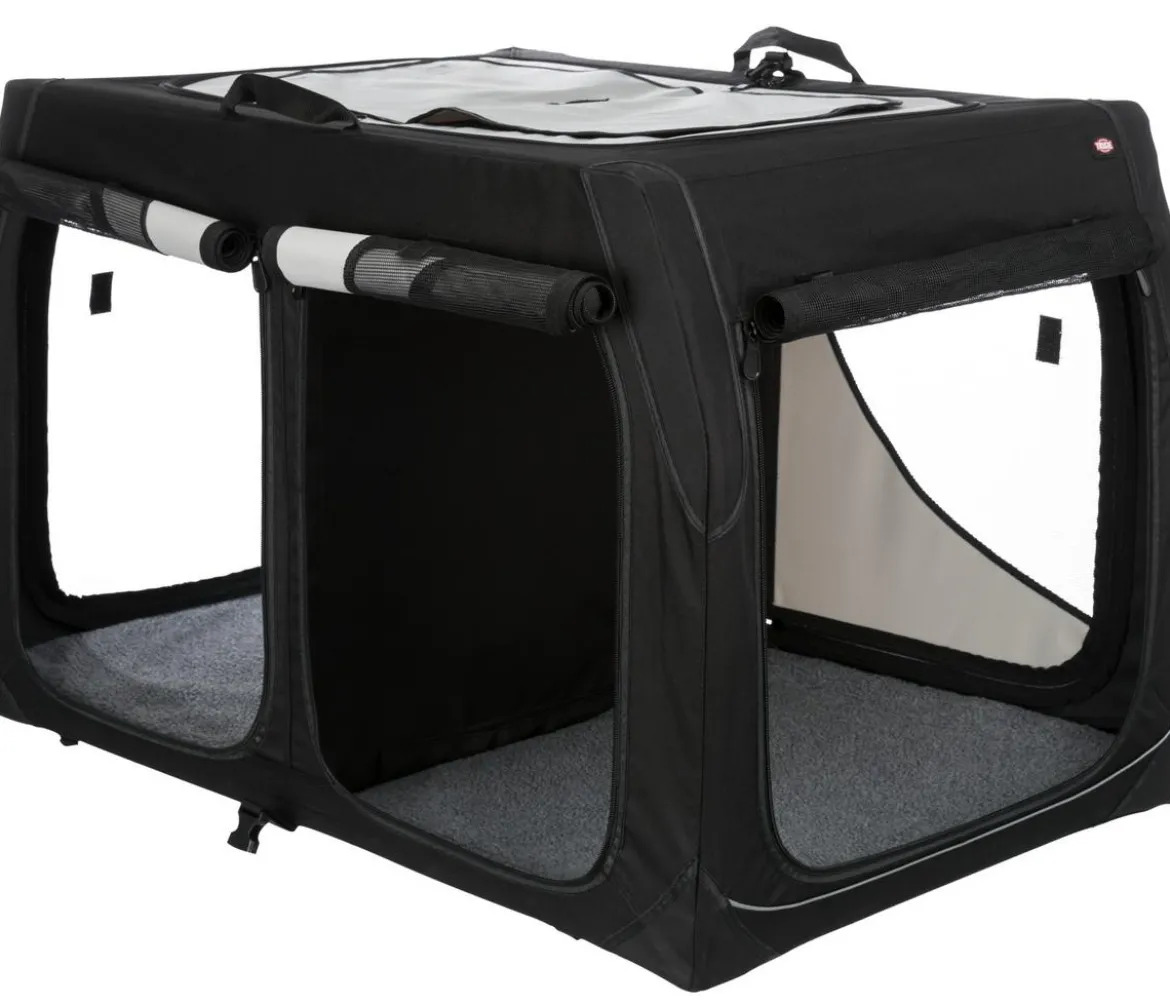 Trixie Hundetransportbox Vario Double, schwarz/grau, ca. B91/H61/T60 cm