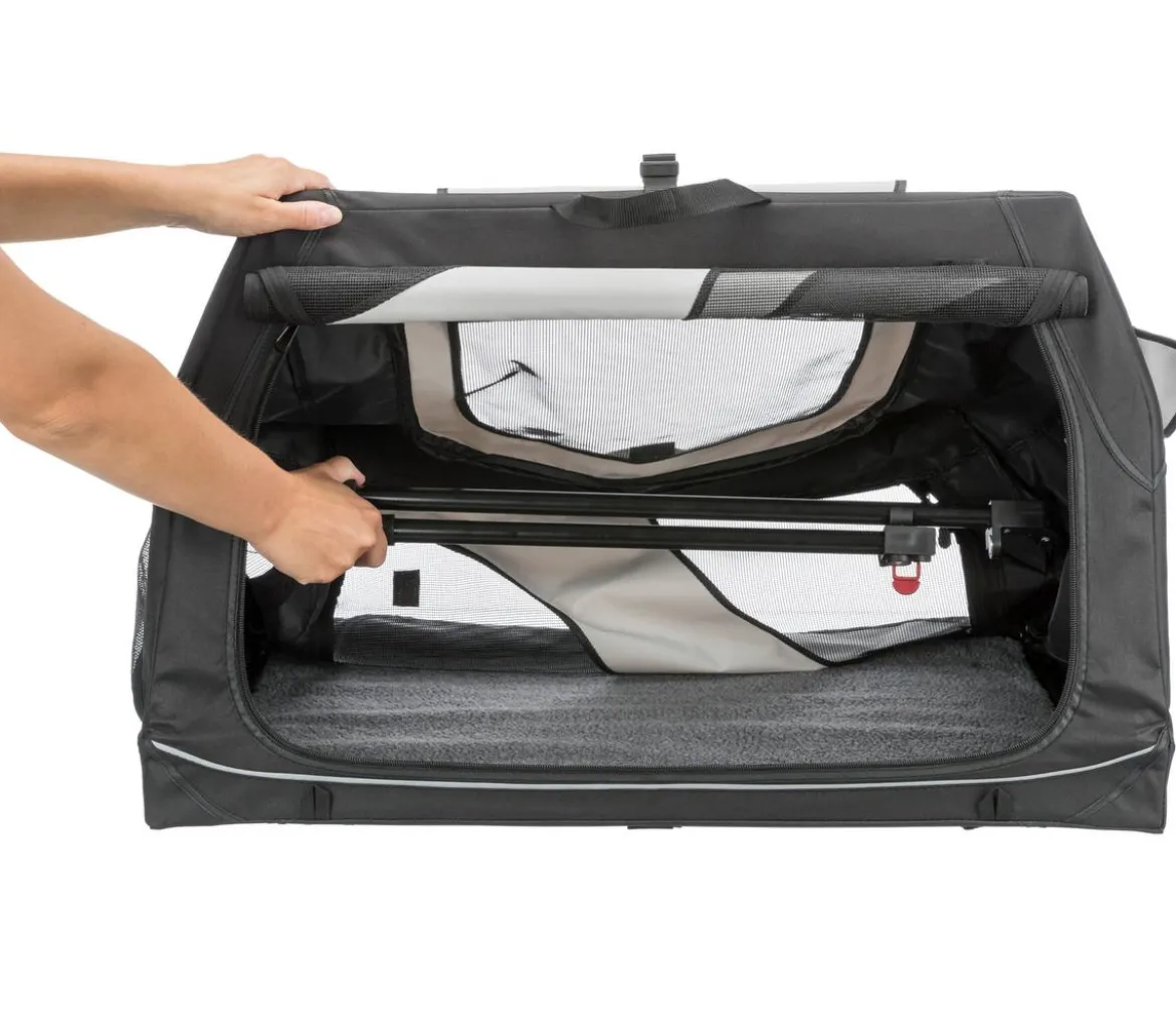 Trixie Hundetransportbox Vario, schwarz/grau