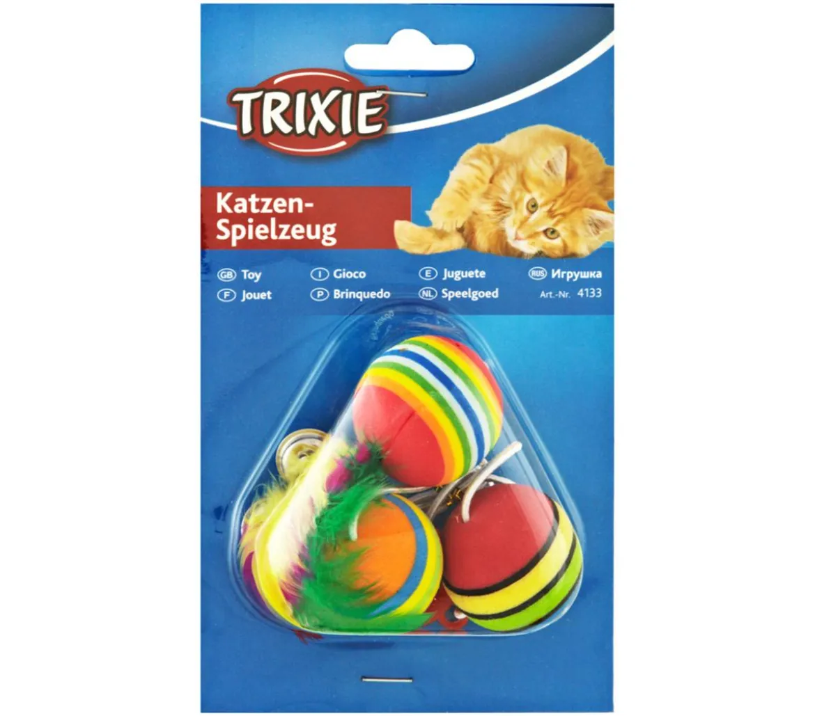 Trixie Katzenspielzeug Rainbowbälle am Band