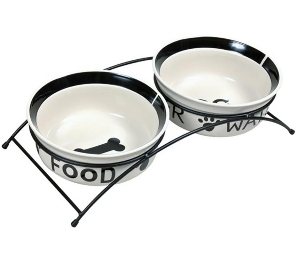 Trixie Keramiknapf-Set Eat on Feet, 2 x 1,6 Liter