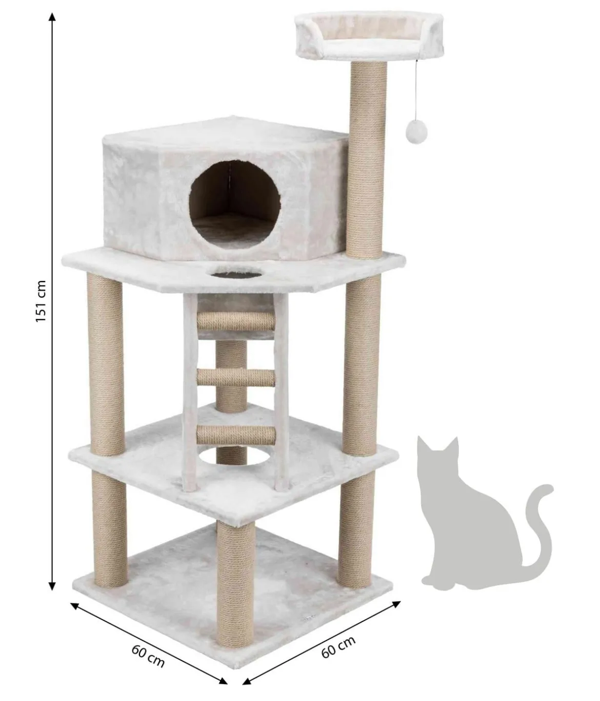 Trixie Kratzbaum Marlena, lichtgrau, ca. B60/H151/T60 cm