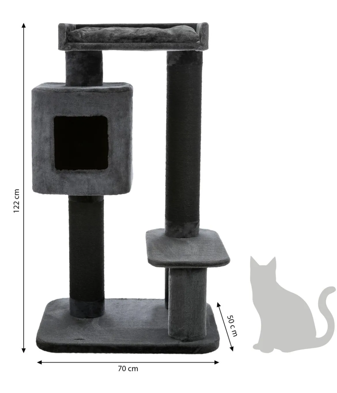 Trixie Kratzbaum XXL Izan, anthrazit, ca. B70/H122/T50 cm