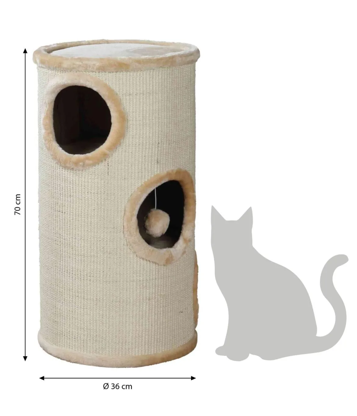 Trixie Kratztonne Samuel, natur/beige, ca. Ø36/H70 cm