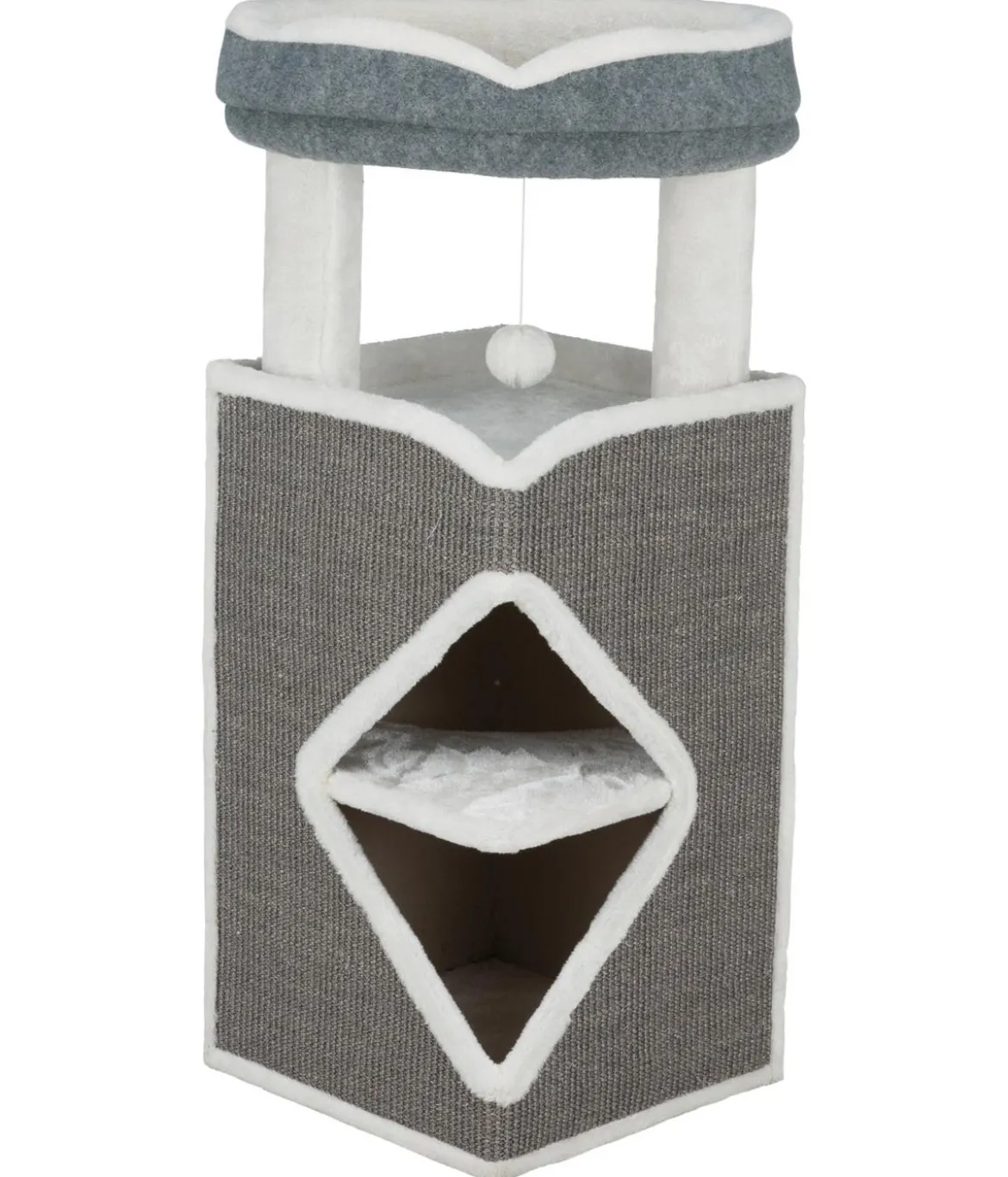 Trixie Kratzturm Cat Tower Arma, grau/weiß, ca. B38/H98/T38 cm