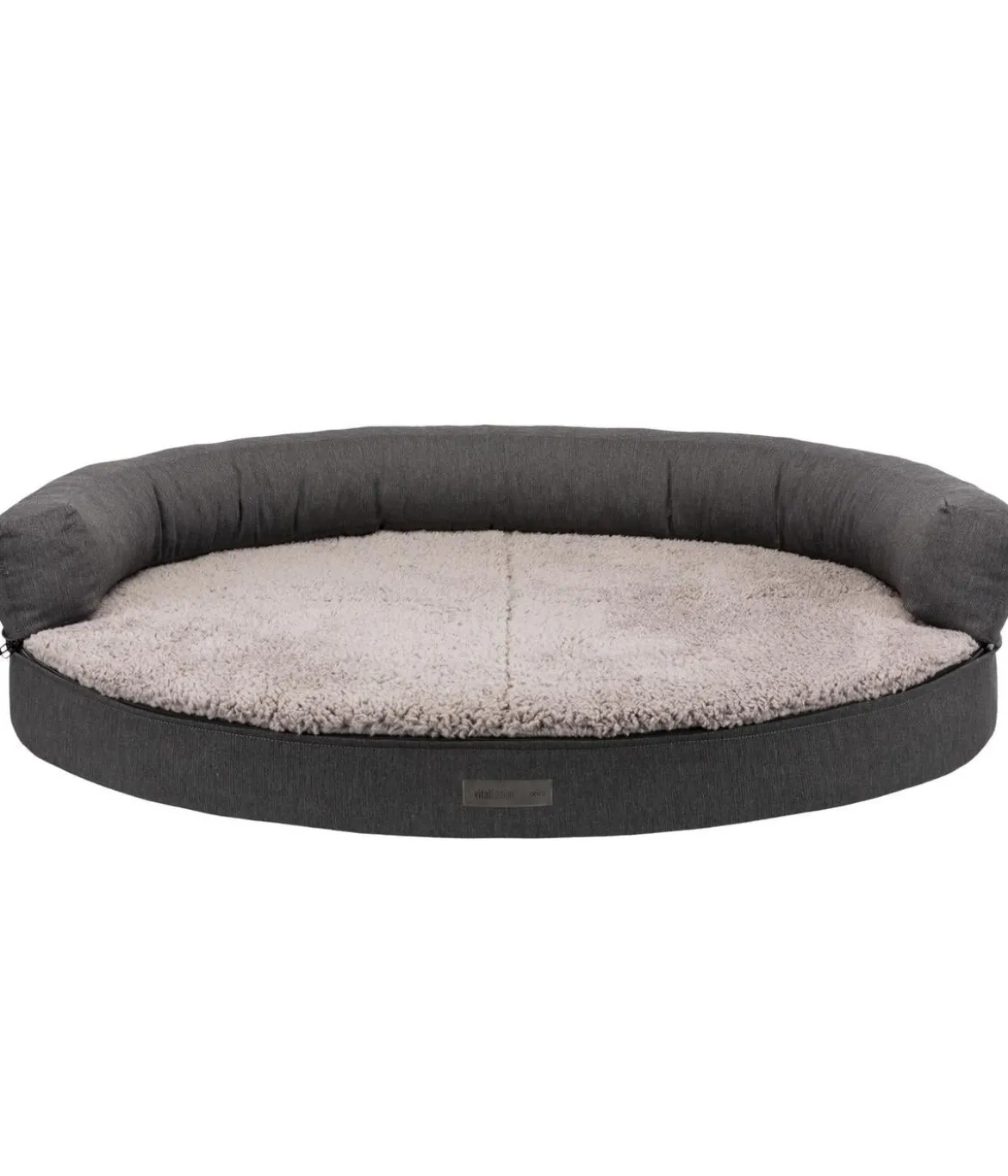 Trixie Vital Hundesofa Bendson, oval, dunkelgrau/hellgrau, ca. B100/T80 cm