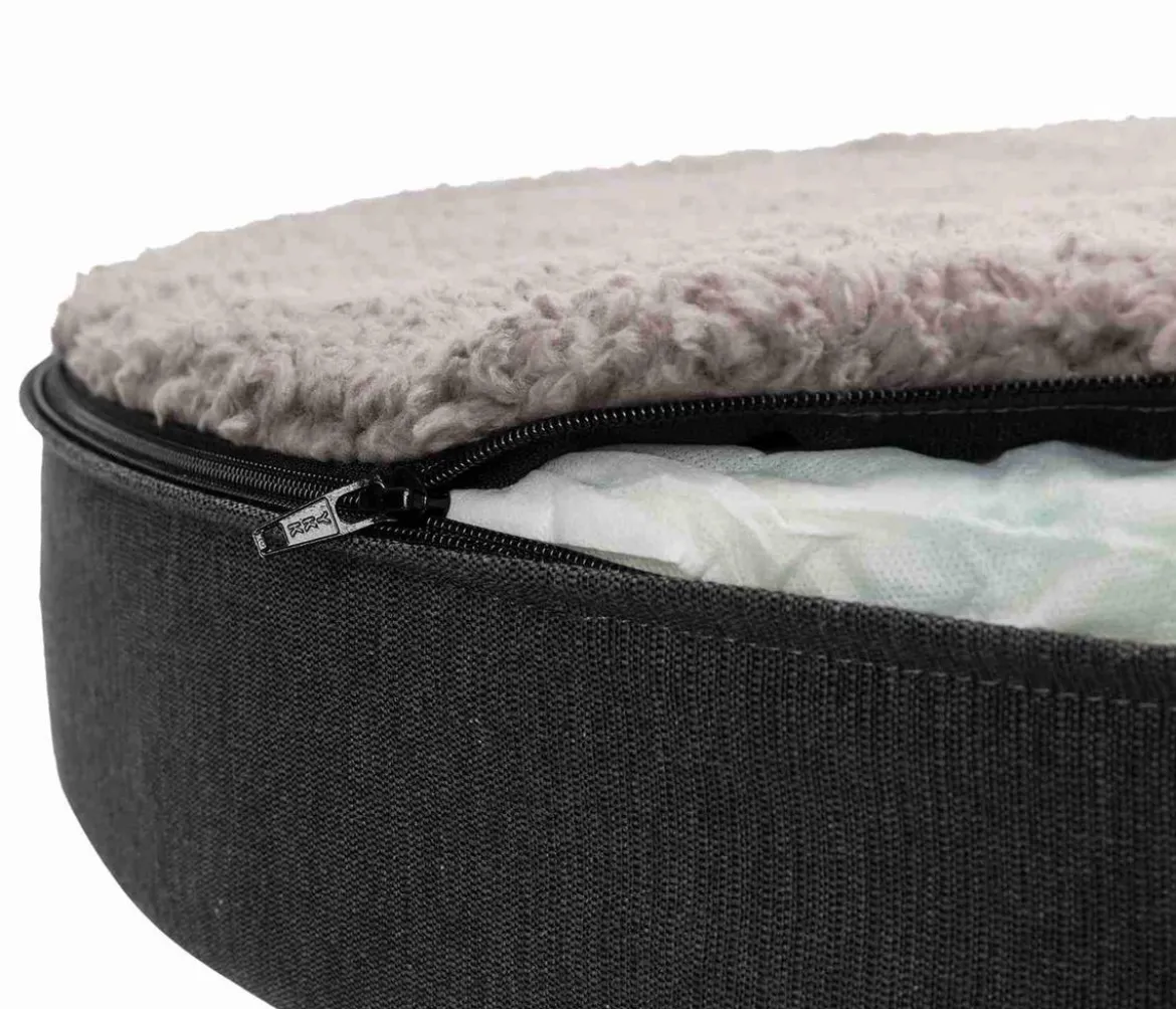 Trixie Vital Hundesofa Bendson, oval, dunkelgrau/hellgrau, ca. B100/T80 cm