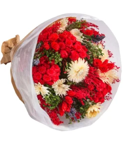 Trockenblumenbouquet Fantasy, rot