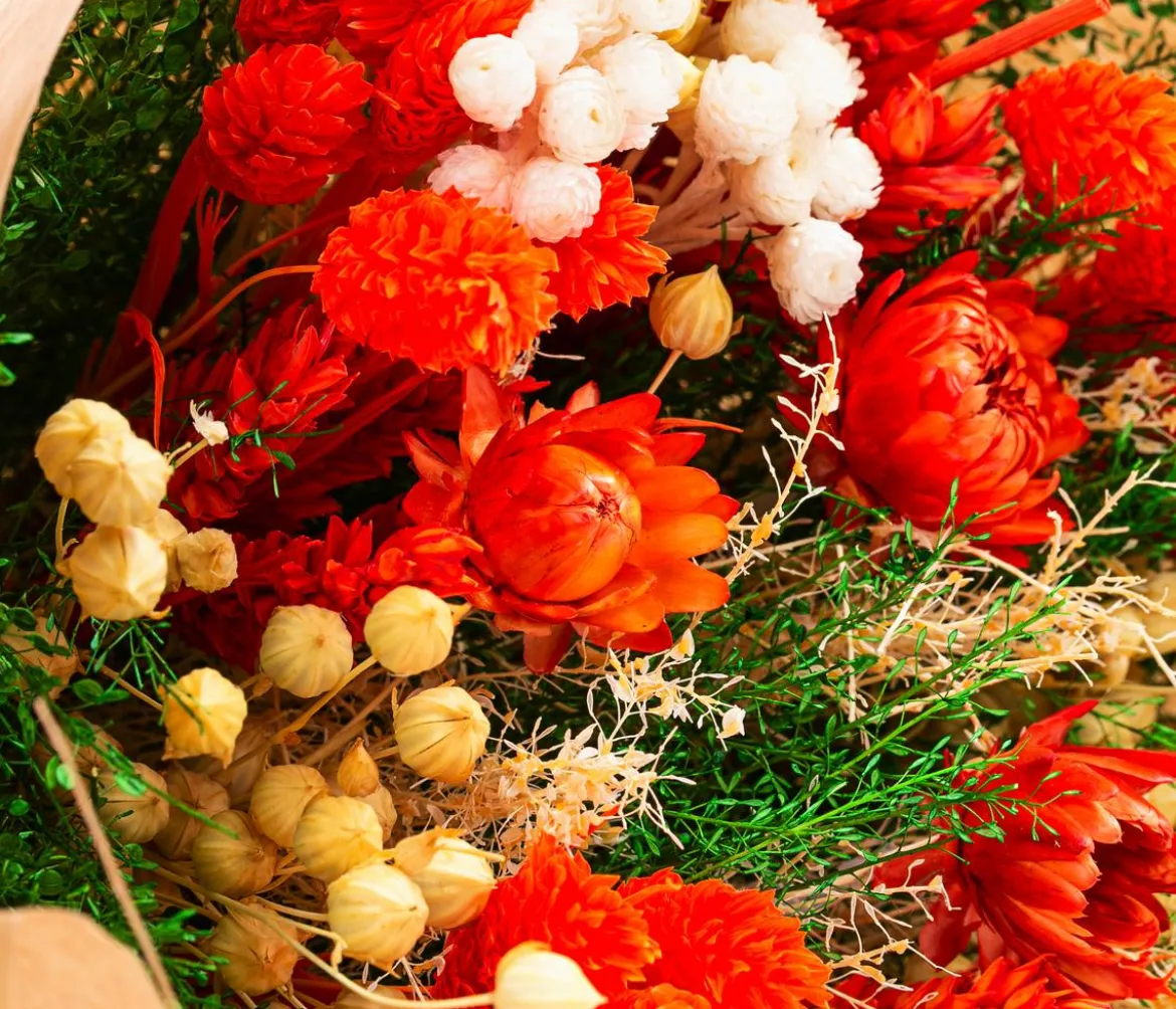 Trockenblumenbouquet Giardino, orange